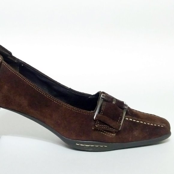 Aerosoles Road Snap Suede Shoes Brown 8M - Picture 2 of 6